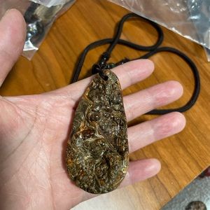 New handmade natural wood pendant necklace